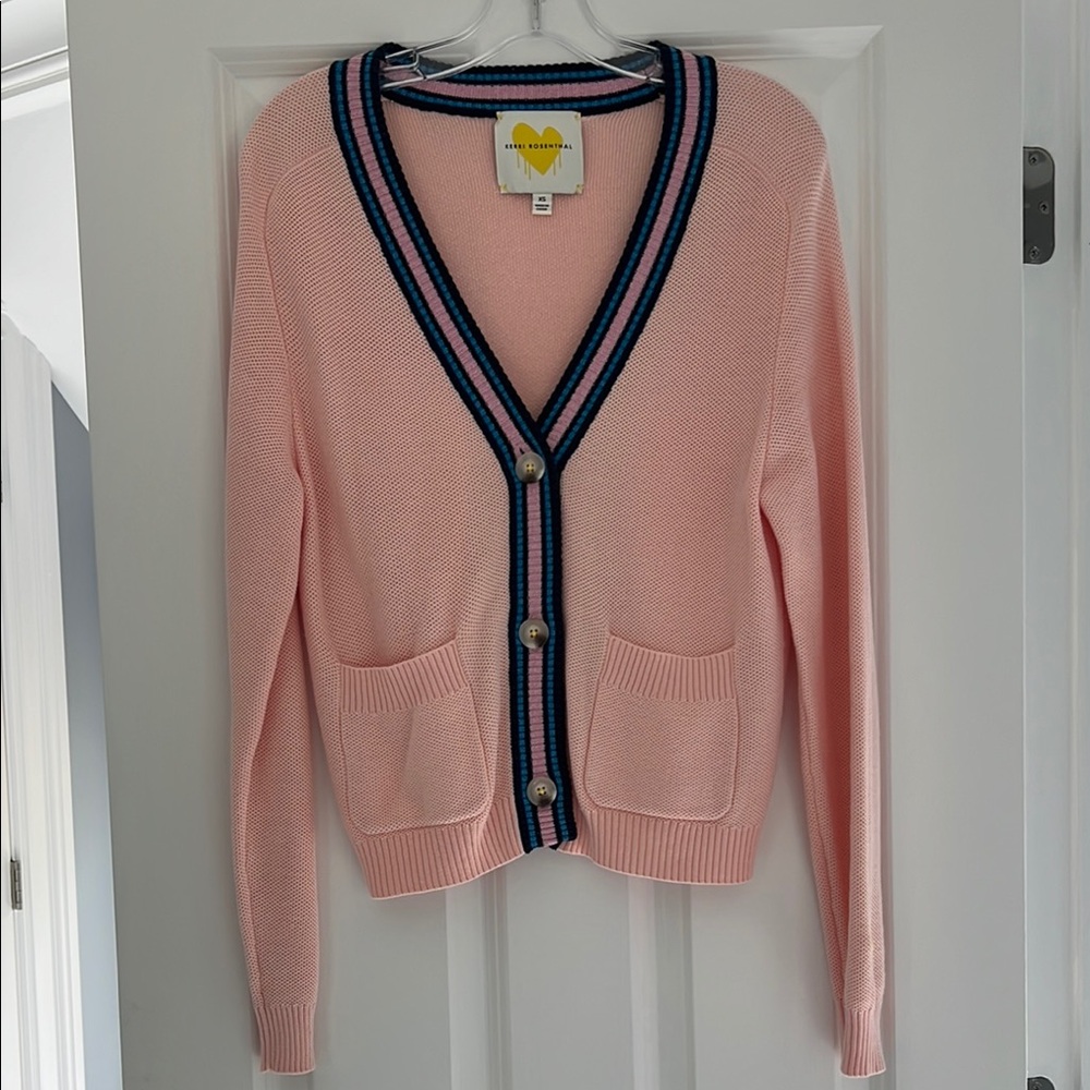 Kerri Rosenthal Pink V-Neck Sweater